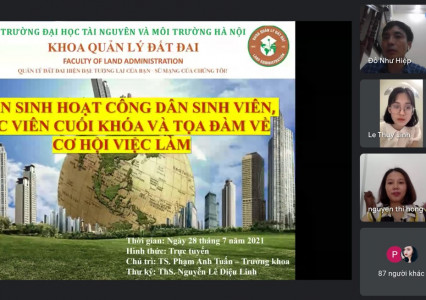 TUẦN SINH HOẠT CÔNG DÂN CUỐI KHÓA CÙNG DOANH NGHIỆP VỚI CÁC HỌC VIÊN CAO HỌC KHÓA 5, SINH VIÊN KHÓA 7 KHOA QUẢN LÝ ĐẤT ĐAI – TRƯỜNG ĐẠI HỌC TN VÀ MT HÀ NỘI